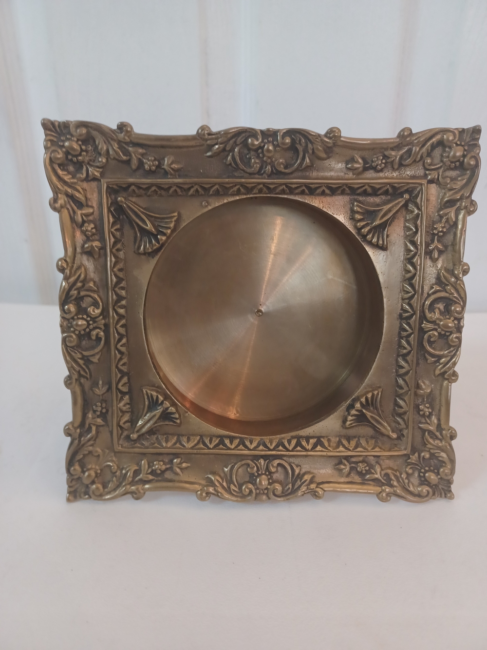 Vintage Baroque Rococo Solid Brass Clock Case Empty Stand Replacement 6.75x6.75